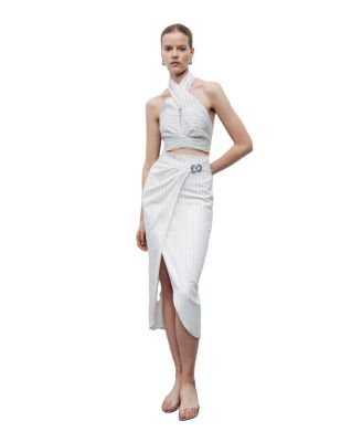 Women's Halter Neck Blouse with Tie Detail