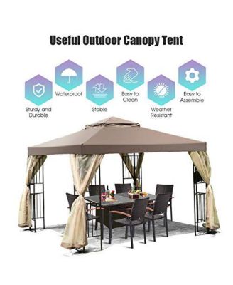 10 x 12  Octagonal Patio Gazebo with Mosquito Net