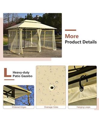 10 Feet x 13 Feet Tent Canopy Shelter with Removable Netting Sidewall