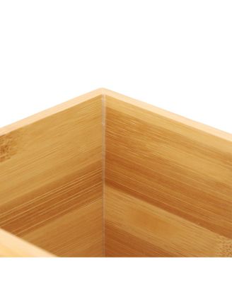 10.5 x 5.75 Inch Rectangle Bamboo Waste Basket