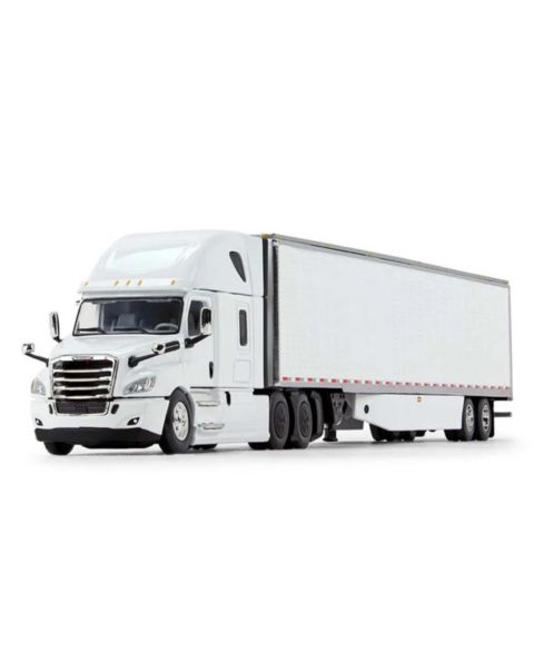 Детская игрушка First Gear 1/64 Scale Die-Cast Freightliner 2018 Cascadia Sleeper w/ 53' Utility Trailer and Thermo King Reefer Toy Vehicle