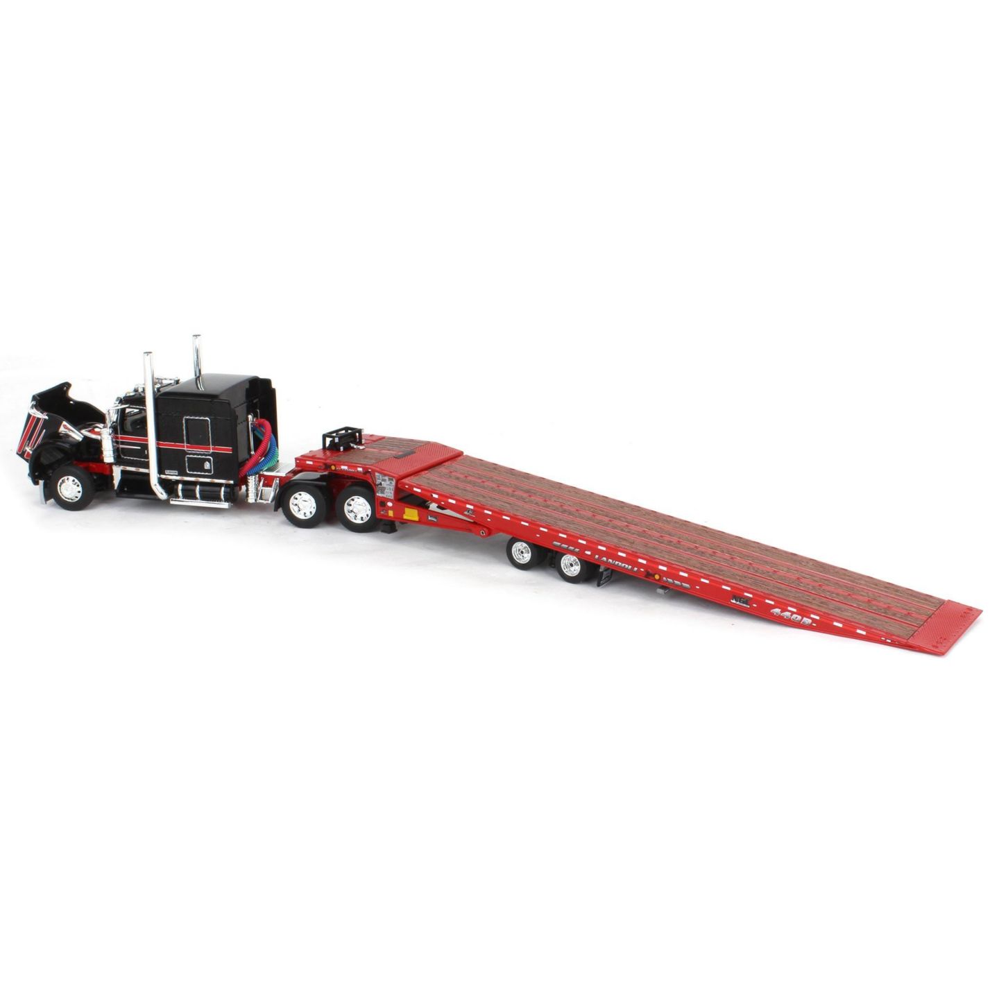 Детские игрушки First Gear 1/64 Scale Kenworth W900L with Landoll Traveling Axle Trailer Die-Cast Metal Semi Truck and Trailer, 2-Piece Set — фото 3