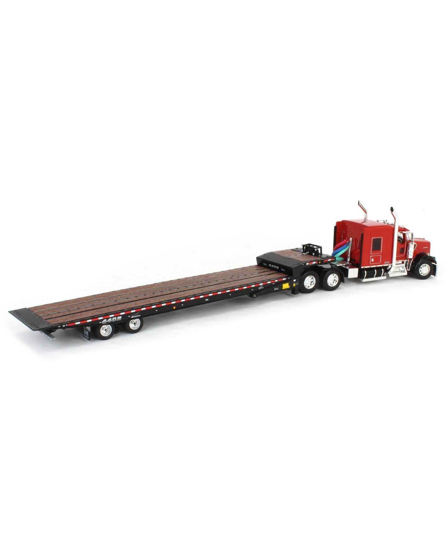 Детские игрушки First Gear 1/64 Scale Kenworth W900L Landoll 440B-50CA Traveling Axle Trailer Die-Cast Semi Truck and Trailer, 2-Piece Set — фото 3