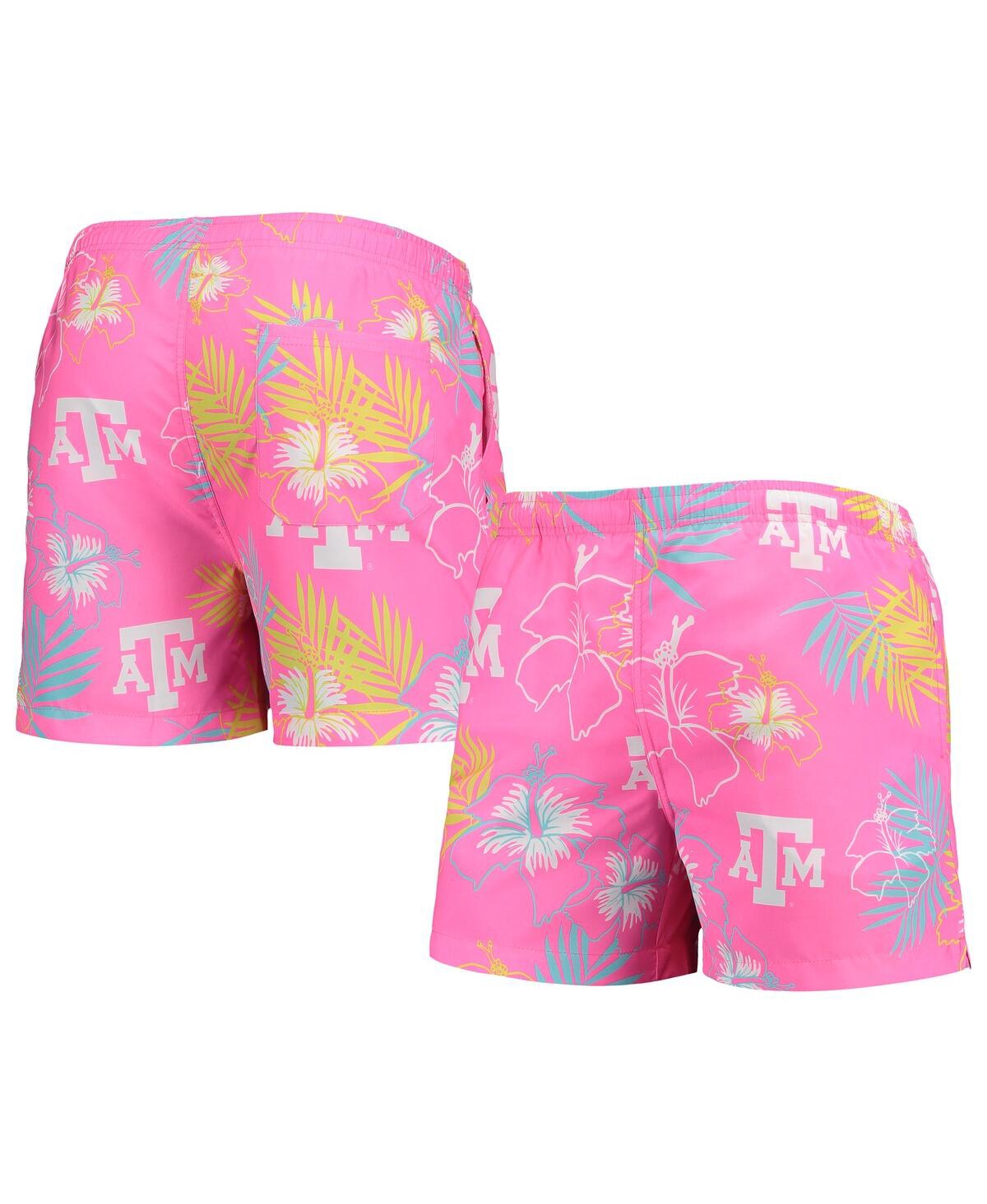 Men's Pink Texas A&M Aggies Neon Floral Swim Trunks - Pink