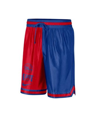 Men's Royal/Red Philadelphia 76ers Courtside Versus Force Split DNA Performance Shorts