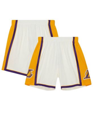 Mitchell & Ness - Men's Cream Los Angeles Lakers 2009-10 Hardwood Classics Team Color Swingman Shorts
