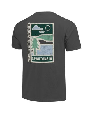 Men's Graphite Michigan State Spartans Comfort Colors Minimal Vista Distressed Graphics T-Shirt