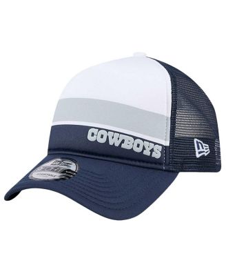 Men's White/Navy Dallas Cowboys Sport Night Color Block 9FORTY A-Frame Trucker Adjustable Hat