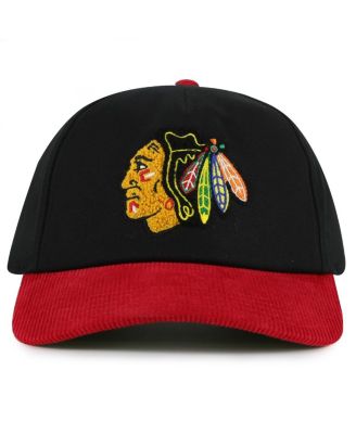 American Needle - Men's Black/Red Chicago Blackhawks Burnett Adjustable Hat