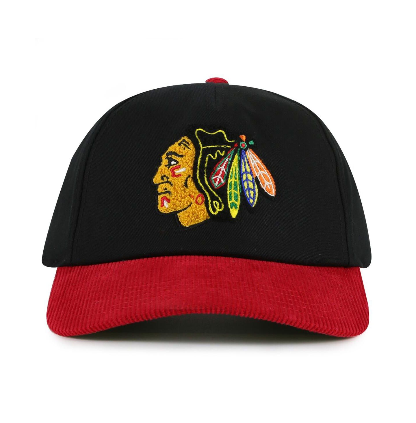 Мужская кепка American Needle Black/Red Chicago Blackhawks Burnett Adjustable Hat — фото 1