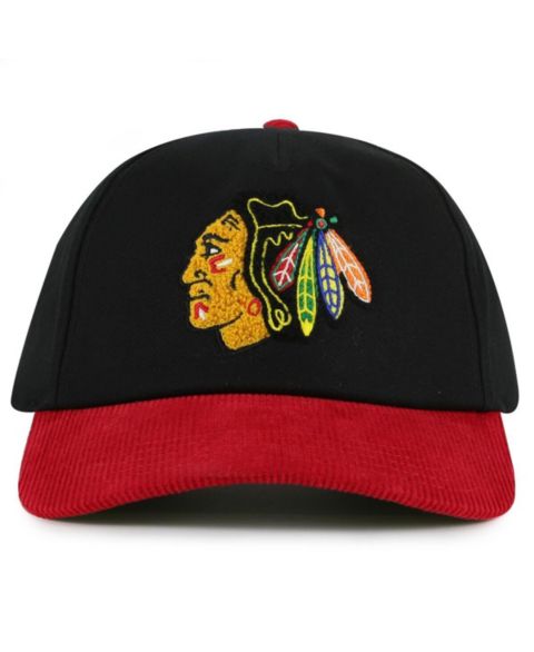 Мужская кепка American Needle Black/Red Chicago Blackhawks Burnett Adjustable Hat