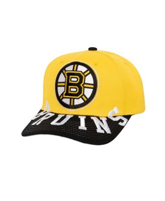 Mitchell & Ness - Men's Gold/Black Boston Bruins Under arch Two-Tone Pro Crown Snapback Hat