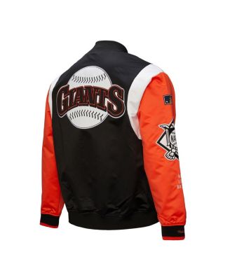 Men's Black/Orange San Francisco Giants Cooperstown Collection Team Origins Satin Full-Snap Jacket