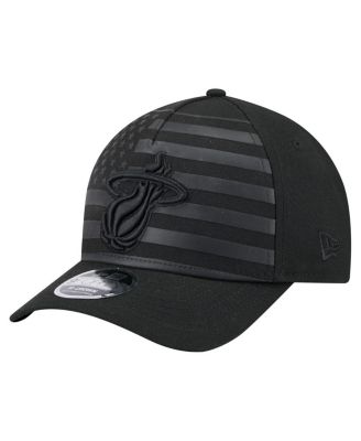 New Era - Men's Black Miami Heat Game Day Flag A-Frame 9FORTY Adjustable Hat