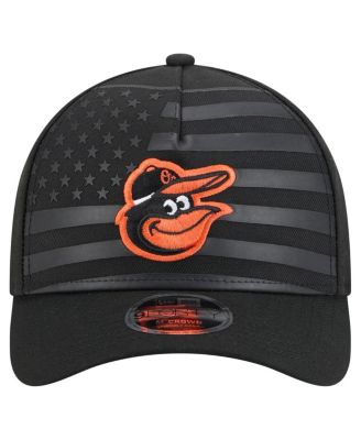 Men's Black Baltimore Orioles American Flag 9FORTY M-Crown A-Frame Adjustable Hat
