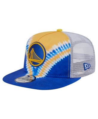 New Era - Men's Royal/Gold Golden State Warriors Throwback Dye Golfer Snapback Hat