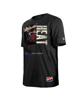 Men's Black Miami Heat Distressed Throwback Vintage Color Pack T-Shirt