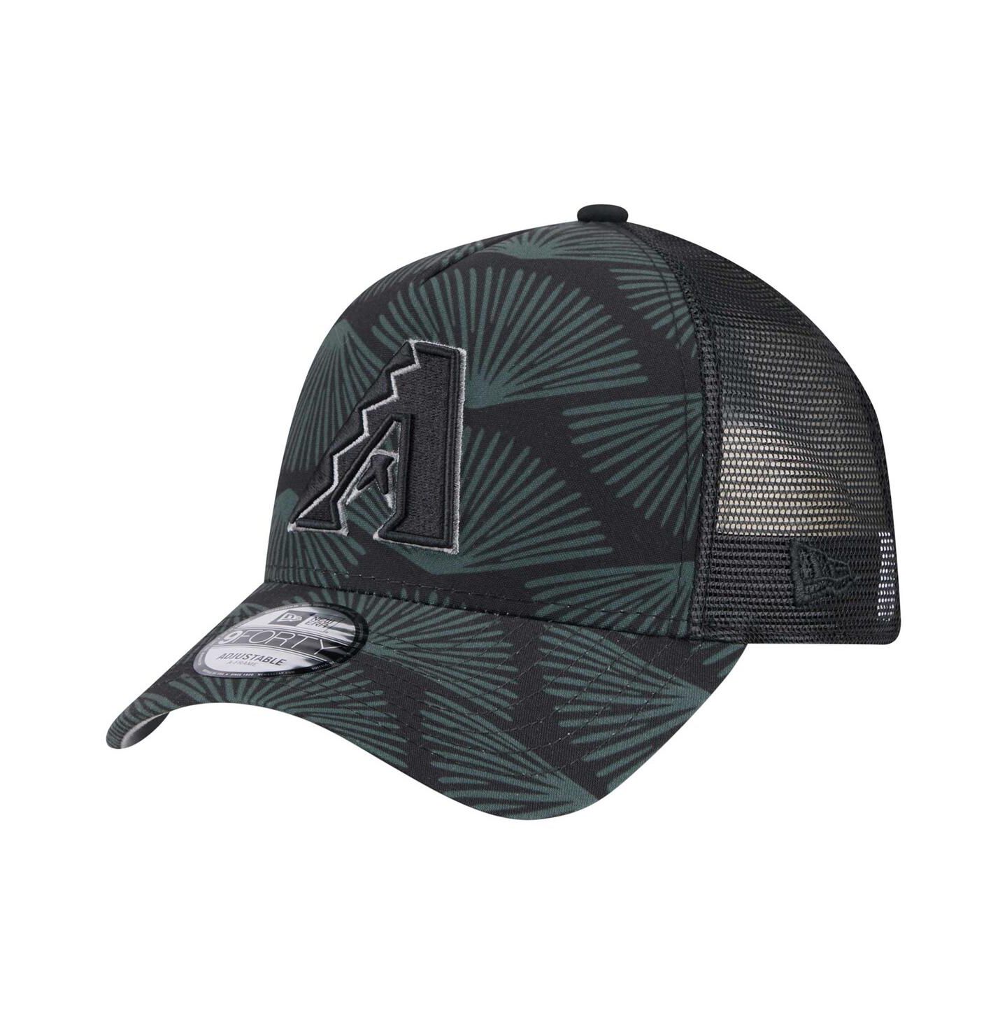 Мужская кепка New Era Black Arizona Diamondbacks 9FORTY A-Frame Trucker Adjustable Hat — фото 1