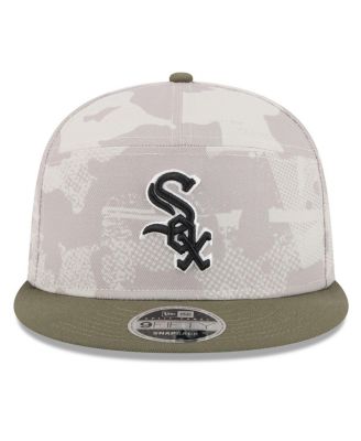 Men's Light Beige/Olive Chicago White Sox 2025 Armed Forces Day Split Panel 9FIFTY Snapback Hat