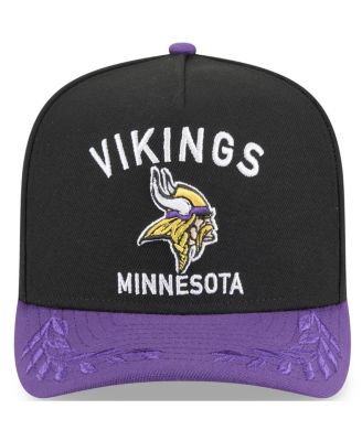 Big Boys and Girls Black/Purple Minnesota Vikings 2025 NFL Draft A-Frame 9FIFTY Snapback Hat