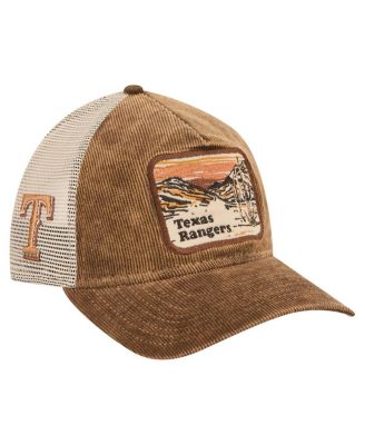 New Era - Men's Dark Brown Texas Rangers Vintage Landscape 9TWENTY A-Frame Adjustable Trucker Hat