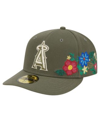 New Era - Men's Olive Los Angeles Angels Tonal Florals 59FIFTY Fitted Hat