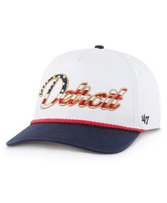 '47 Brand - Men's White Detroit Lions Patriotic Overhand Hitch Adjustable Hat