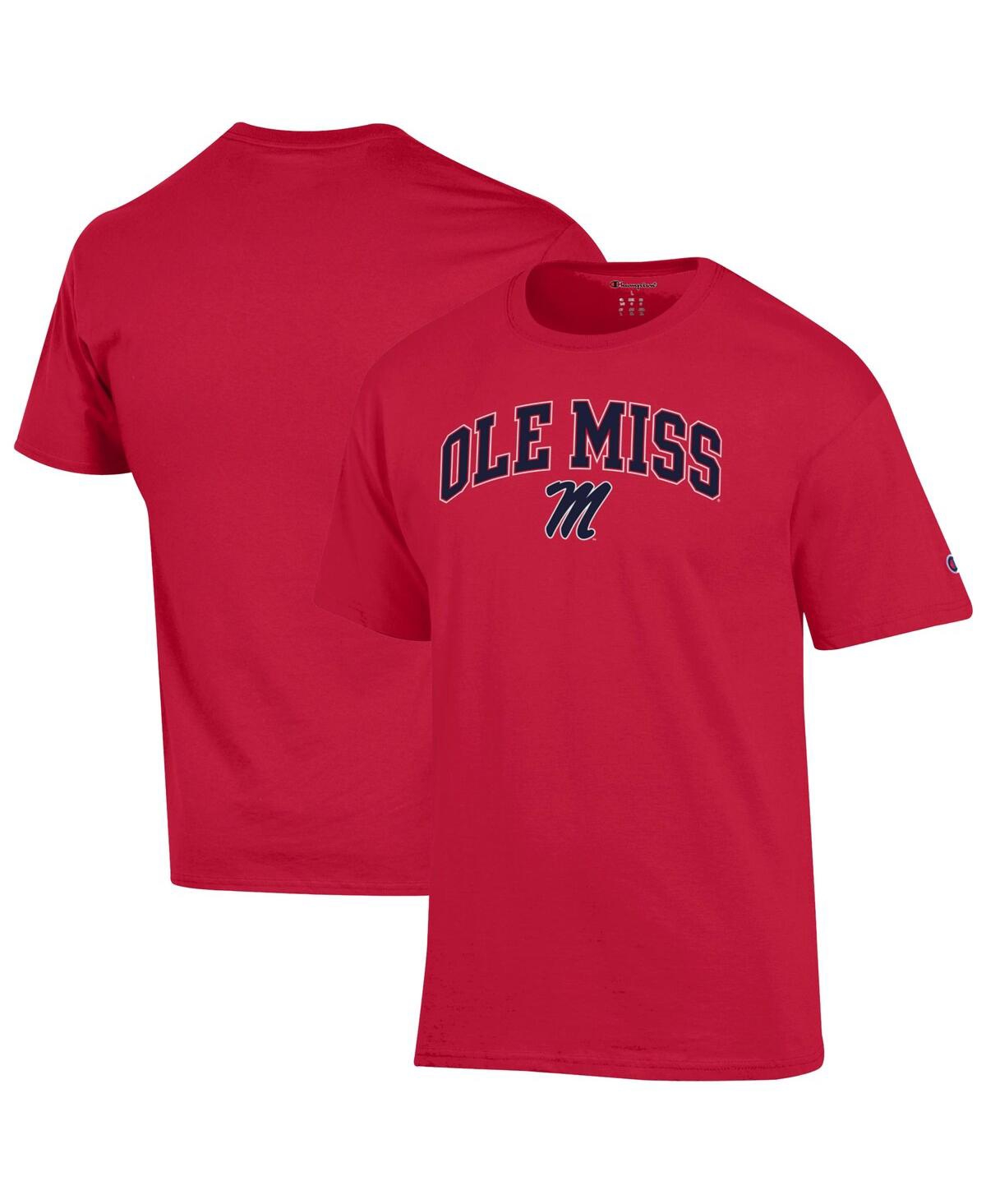 Champion Men's Red Ole Miss Rebels Arch Over Logo T-Shirt - Red
