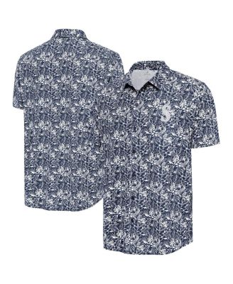 Antigua - Men's Navy Seattle Mariners Resort Button-Up Shirt
