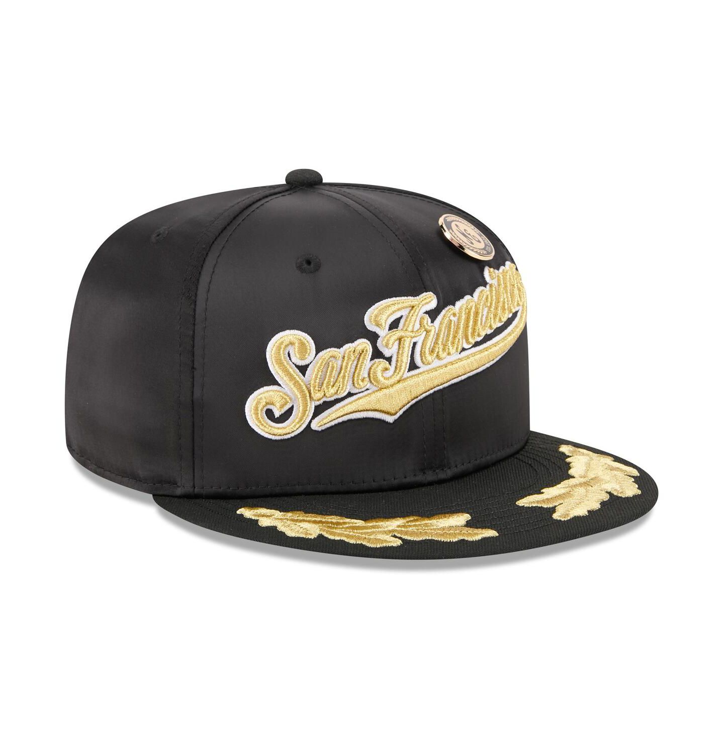 Мужская кепка New Era Black San Francisco Giants 2025 59FIFTY Day Gold Leaf 59FIFTY Fitted Hat — фото 3