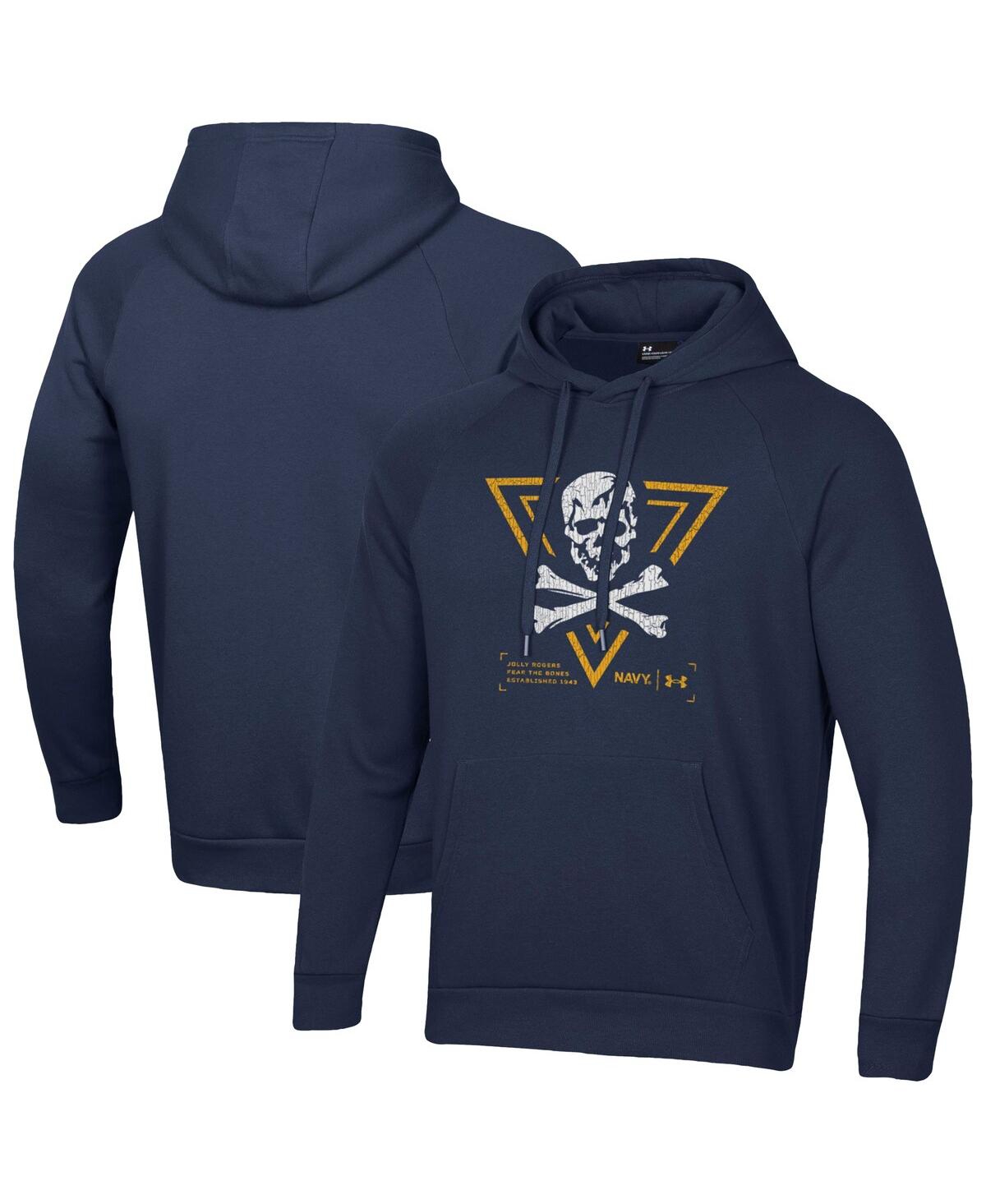Men's Navy Midshipmen Jolly Rogers Rival Fleece Pullover Hoodie - Navy