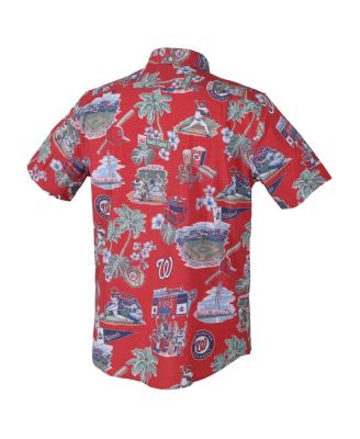 Men's Red Washington Nationals Scenic Tri-Blend Button-Down Shirt
