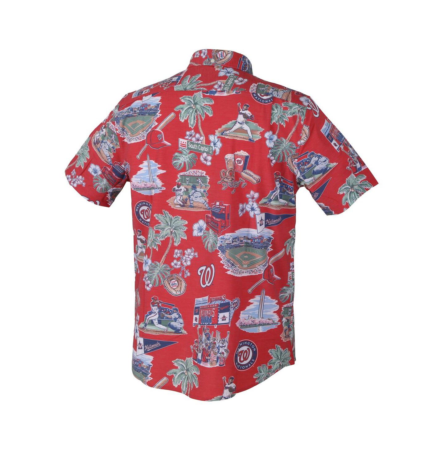 Мужская рубашка Reyn Spooner Red Washington Nationals Scenic Tri-Blend Button-Down — фото 3