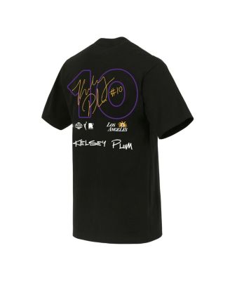 Men's and Women's Black Kelsey Plum Los Angeles Sparks Boxy Signature Name Number T-Shirt