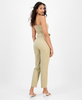 Women's Strapless Belted Utility Jumpsuit, Exclusively at Macy's 