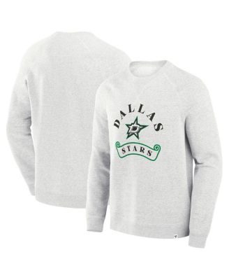 Fanatics - Men's Heather Gray Dallas Stars Banner Fleece Raglan Pullover Sweatshirt
