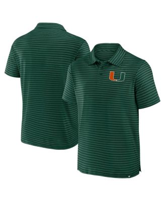 Fanatics - Men's Green Miami Hurricanes Victory Calls Stripe Polo