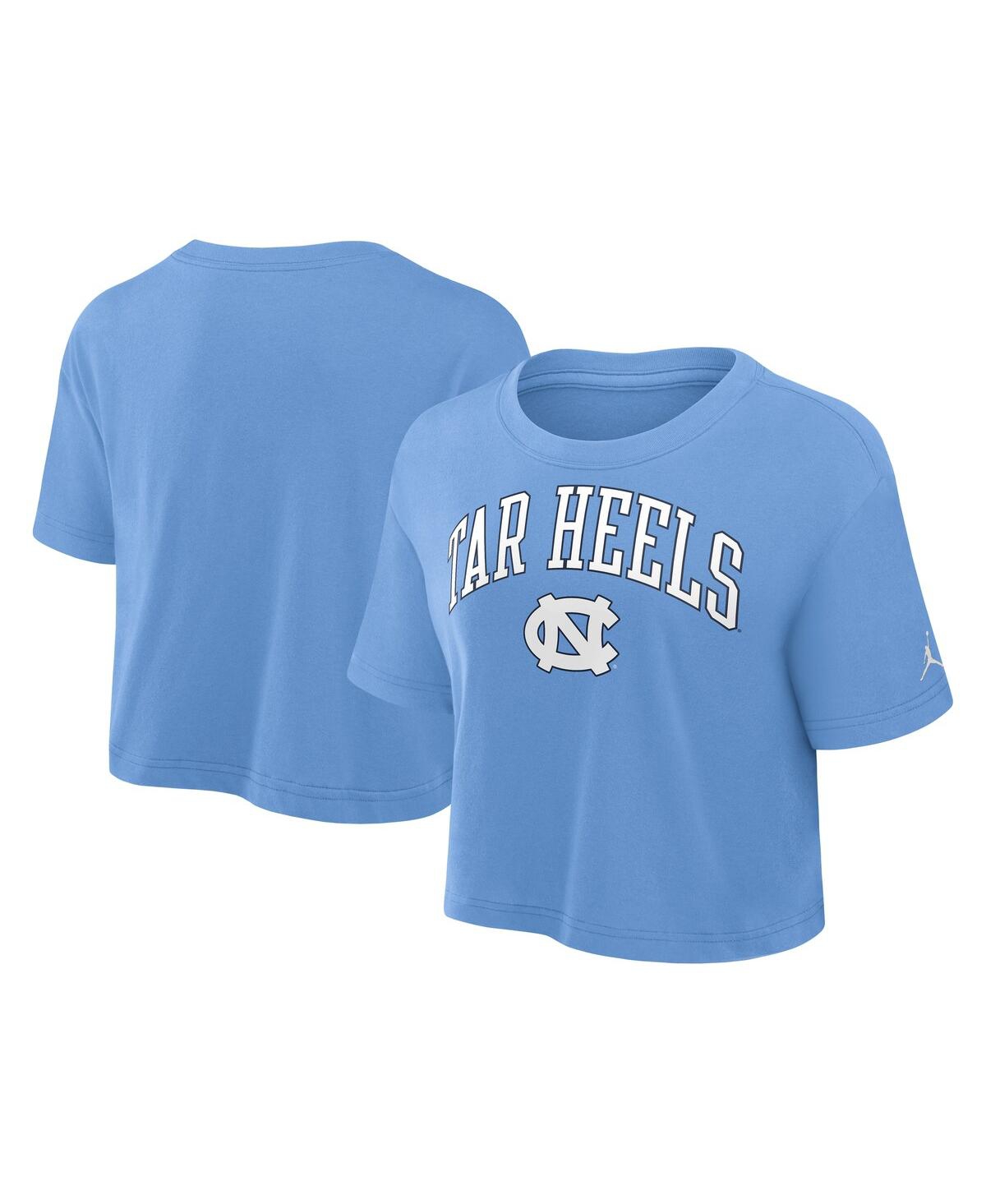 Women's Carolina Blue North Carolina Tar Heels Athletic Prep Arch Cropped Performance T-Shirt - Light Blue