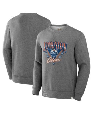 Fanatics - Men's Heather Gray Edmonton Oilers Decades Collection Legendary Fleece Pullover Sweatshirt