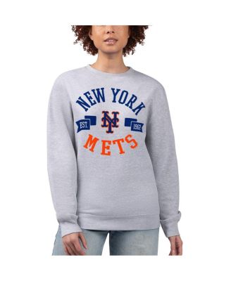 G-III 4Her by Carl Banks - Women's&nbsp;Heather Gray New York Mets Team Logo Fleece Pullover Sweatshirt