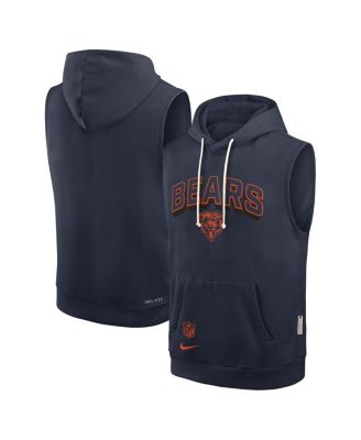 Nike - Men's Navy Chicago Bears Sideline Performance Sleeveless Pullover Hoodie