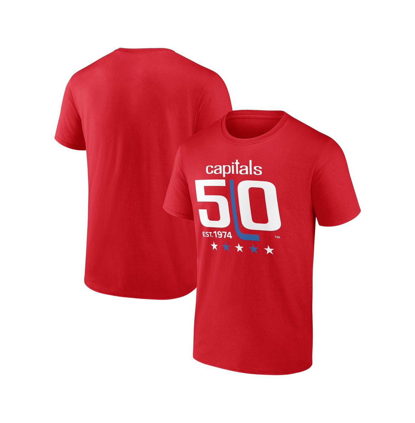 Мужская футболка Fanatics Mto Label Red Washington Capitals 50th Anniversary — фото 1