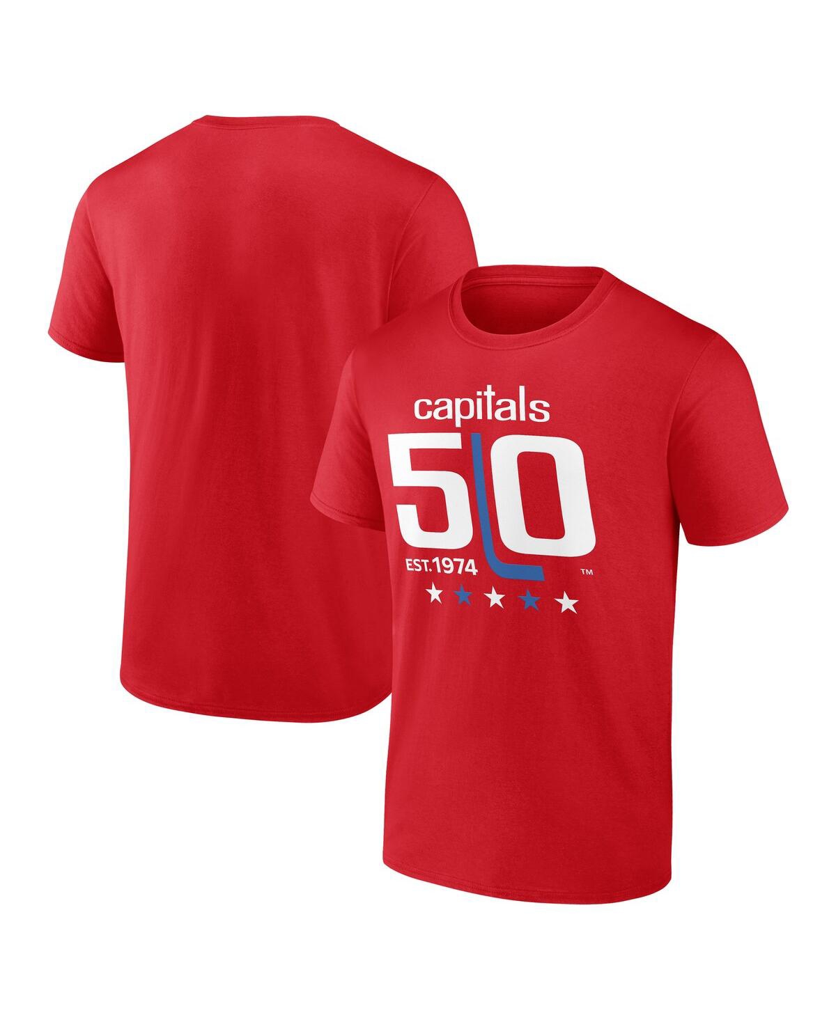 Men's Red Washington Capitals 50th Anniversary T-Shirt - Red