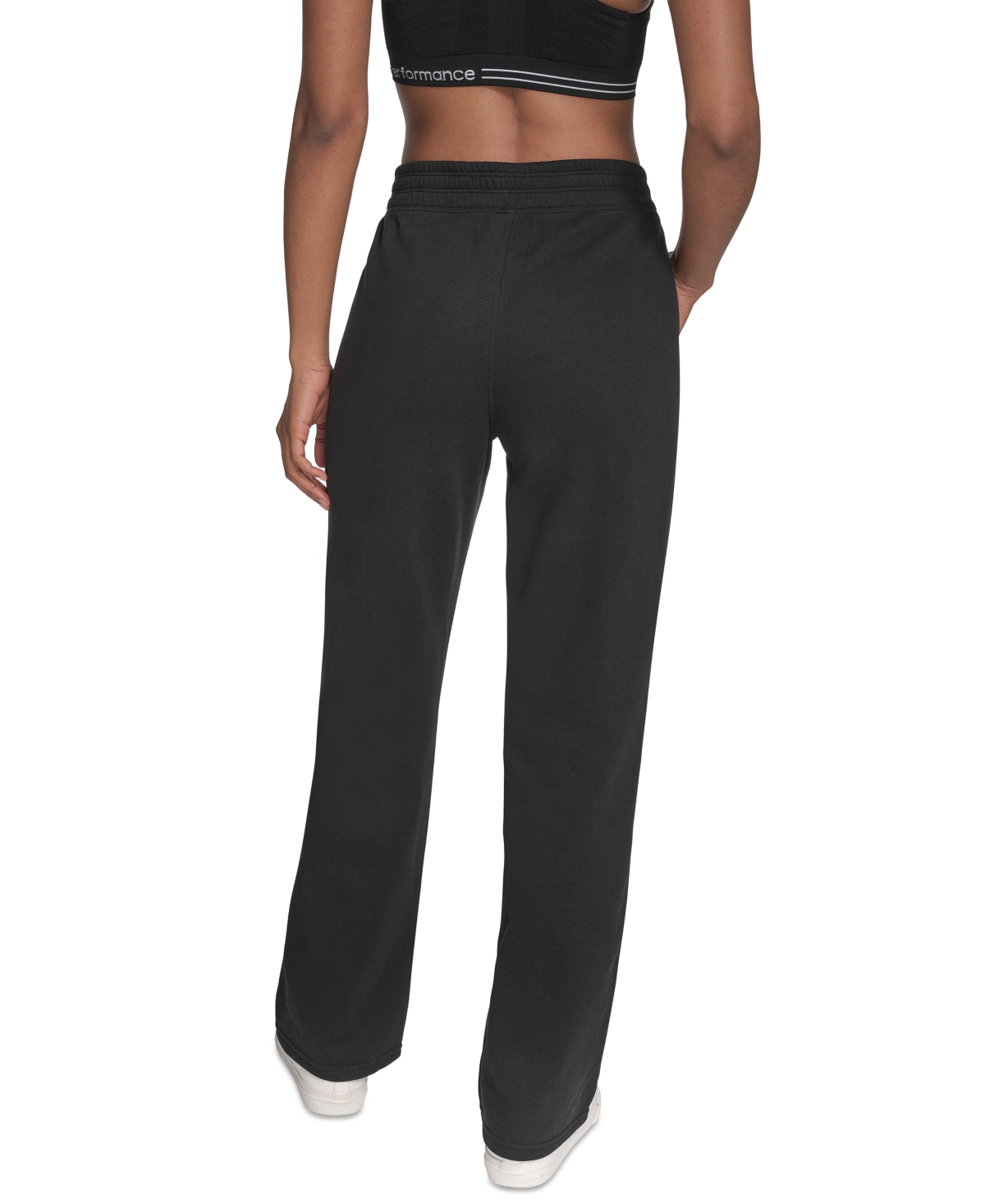 Calvin Klein Performance Women's High-waist Straight-leg Sweatpants In Black