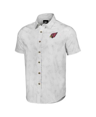 Men's White Arizona Cardinals Woven Short Sleeve Button Up Shirt