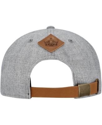 Men's Heather Gray Los Angeles Kings Elements A-Frame Leather Strapback Hat