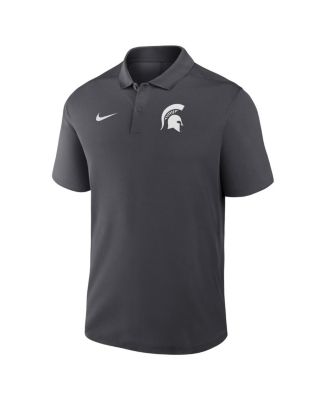 Men's Anthracite Michigan State Spartans Primetime Victory Primary Logo Performance Polo Shirt