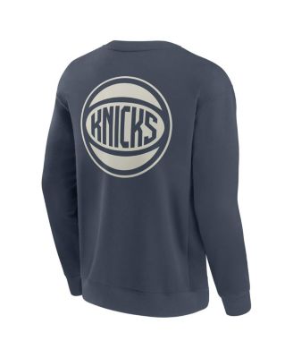 Men's Blue New York Knicks Elements Future Ground Lettering Pullover Sweatshirt