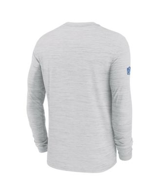 Men's Ash Detroit Lions Sideline Velocity Performance Long Sleeve T-Shirt