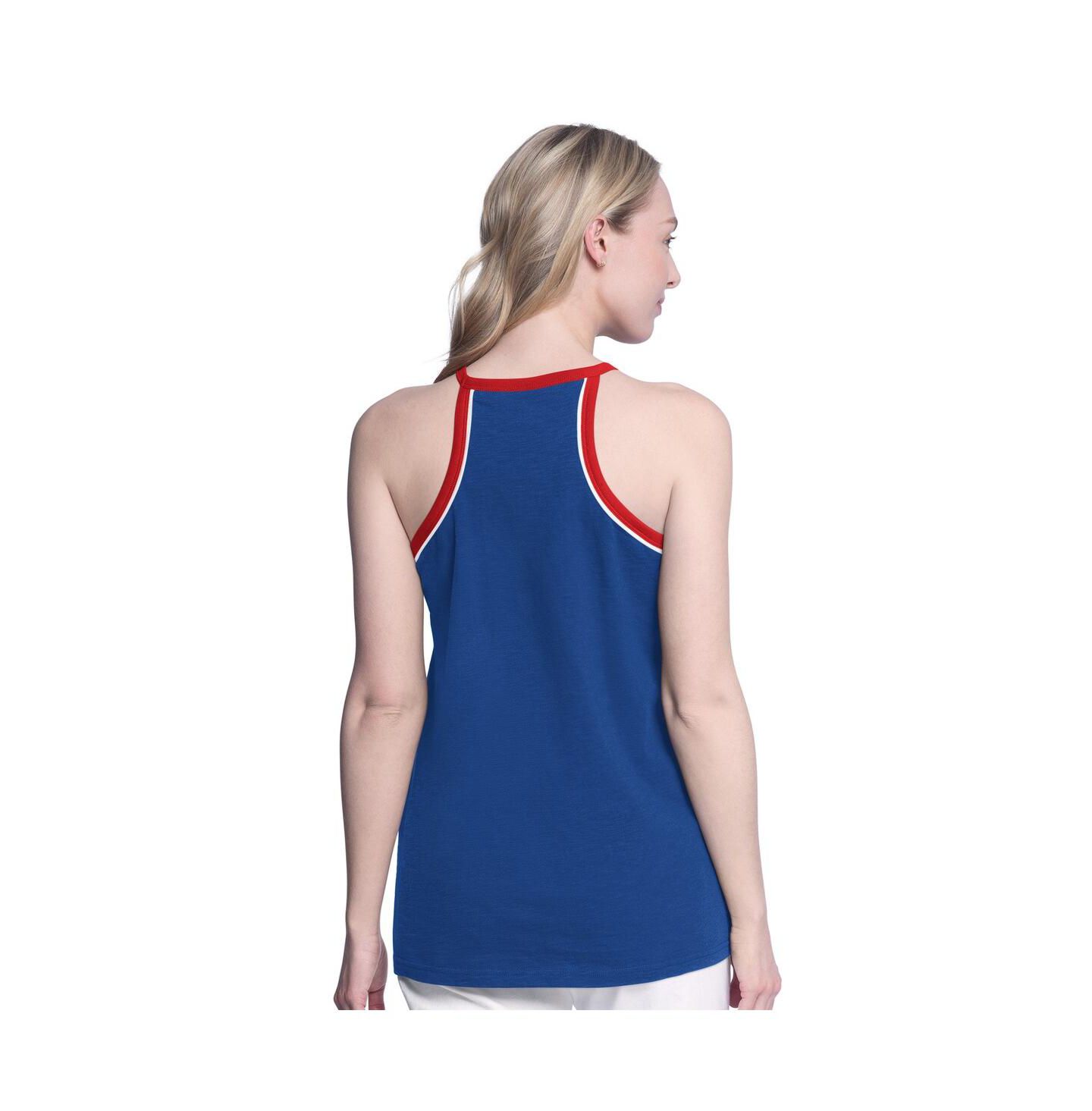 Женский топ G-III 4Her by Carl Banks Blue New York Rangers Curveball Racerback — фото 2